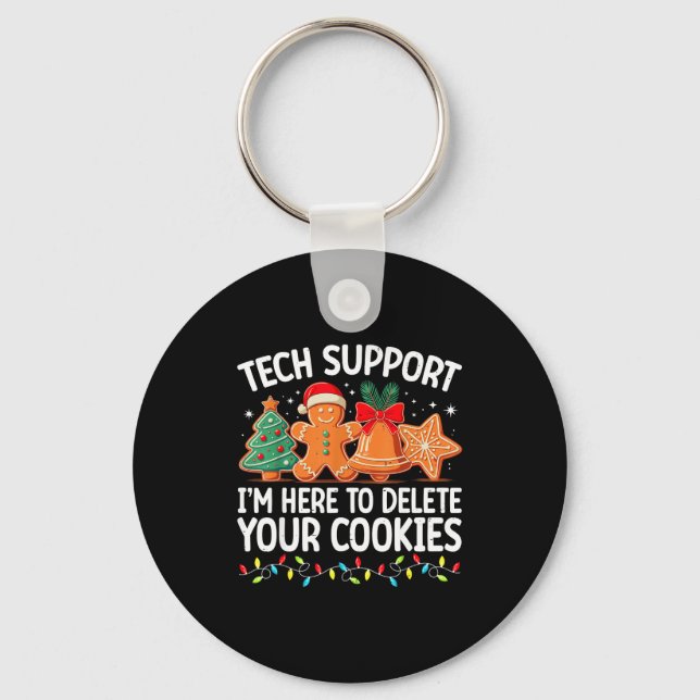 Tech Suprt Christmas Cookies Women Men Funny Chris Keychain (Front)