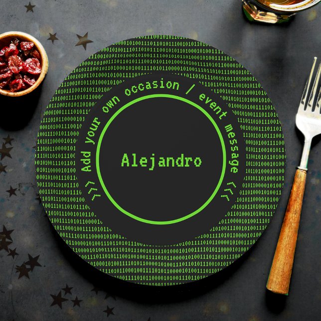 Tech Theme for Coders / Programmers - Retro Male Paper Plates (Creator Uploaded)