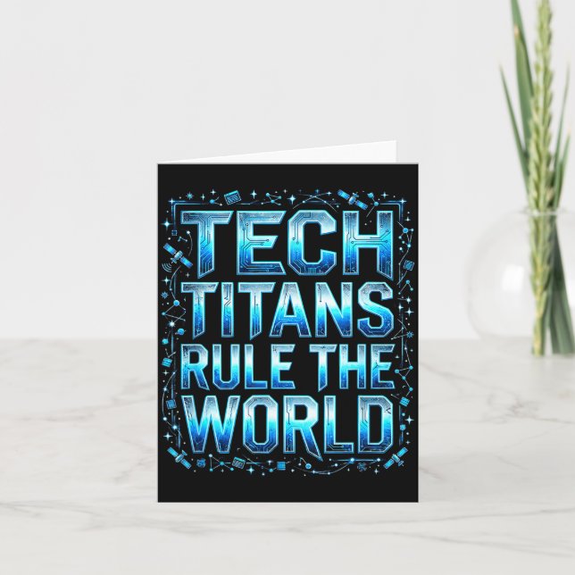 Tech Titans Rule Funny Big Technology Satire Wer G Card (Front)