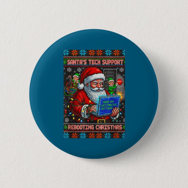 Tech Ugly Support Rebooting s Santa Button (Front)