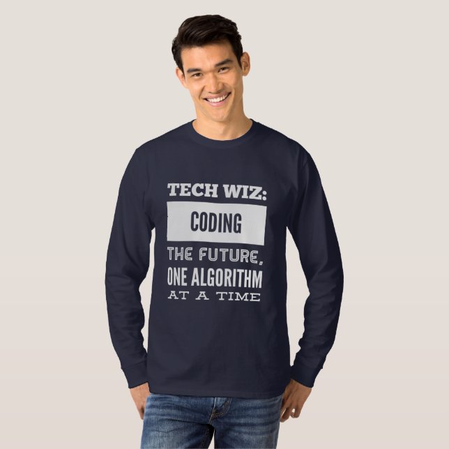 Tech wiz Coding the future one algorithm at a time T-Shirt (Front Full)