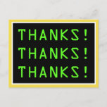 [ Thumbnail: Techie, Digital Style & Geeky "Thanks!" Postcard ]
