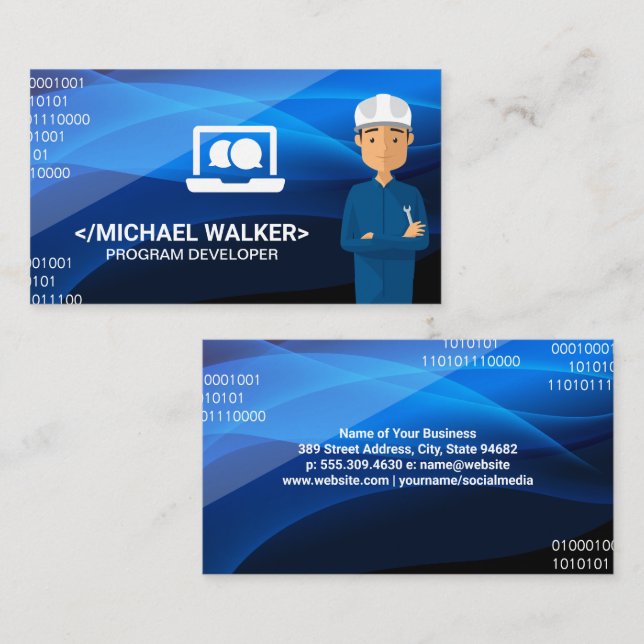 Techie Engineer | Software Code Business Card (Front/Back)