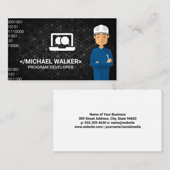Techie Engineer | Software Hardware Business Card (Front/Back)