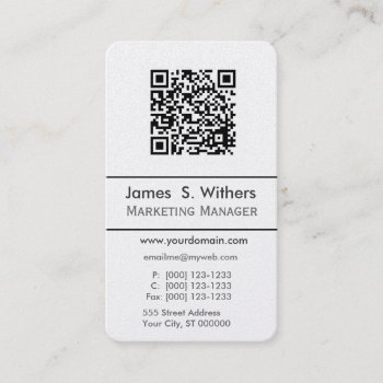 Techie Modern Minimalist Qr Code  Photo / Logo Business Card by 911business at Zazzle