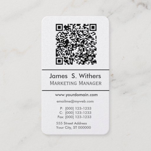 Customizable Profesional Smartphone QR Code,  Photo or Logo Business Card