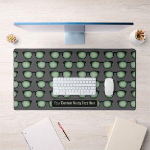 Techie Nerd Custom Funny Text - Eyeglasses Pattern Desk Mat
