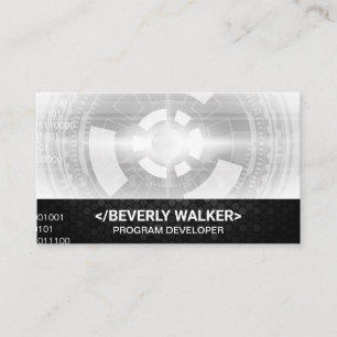 Techie   Software   Geometric Background Business Card