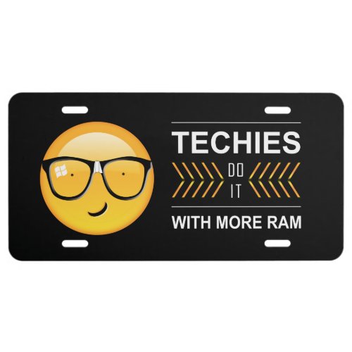 Techies Do It Emoji ID236 License Plate