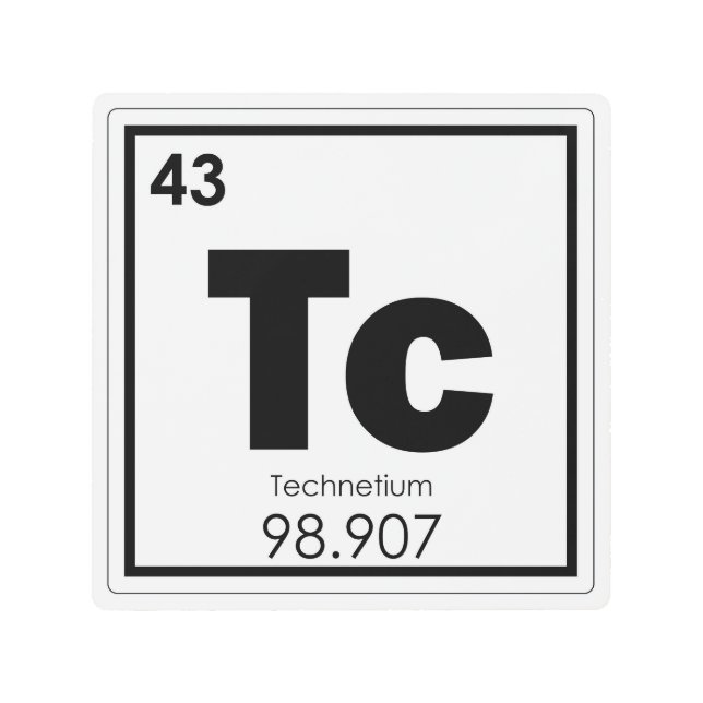 Technetium chemical element symbol chemistry formu metal print (Front)