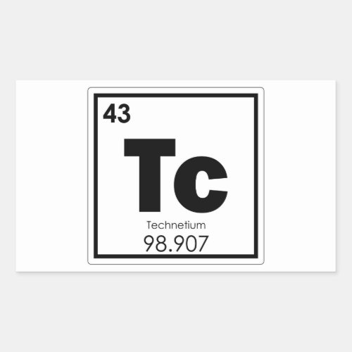 Technetium chemical element symbol chemistry formu rectangular sticker