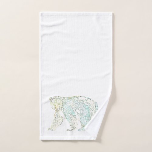 techni_color polar bear shower curtain bath towel set