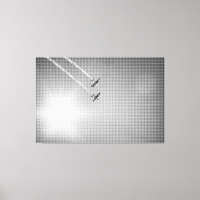 Technical Black Halftone Effect Planes in the Sky Canvas Print (Front)