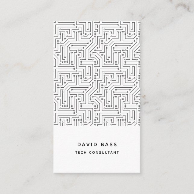 Technical computer circuit electronics pattern business card (Front)