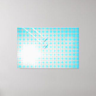 Technical Cyan Halftone Effect Planes in the Sky Canvas Print
