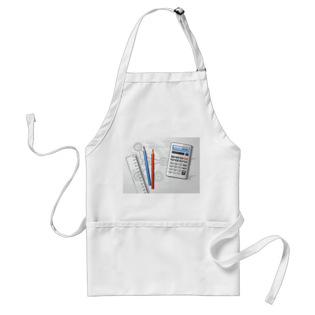 Technical Drawing Office Supplies Adult Apron (Front)