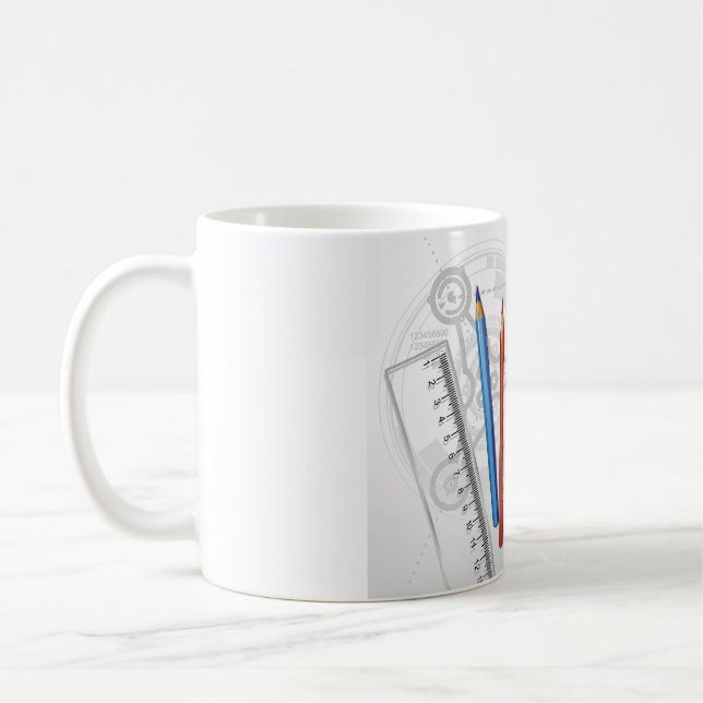 Technical Drawing Office Supplies Coffee Mug (Left)