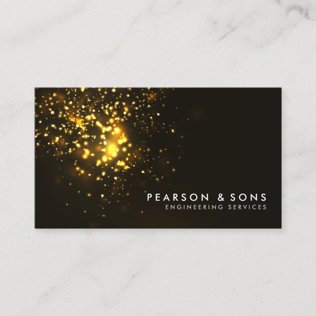 Technical Engineering Abstract Gold Starburst Business Card (Front)