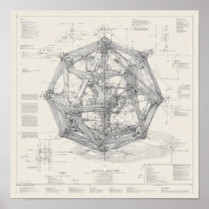 Technical Engineering Design: Icosahedron Poster
