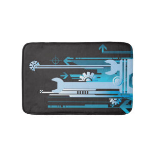 Technical halftone background 3 bathroom mat