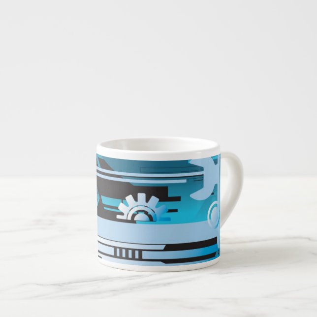 Technical halftone background 3 espresso cup (Front Right)