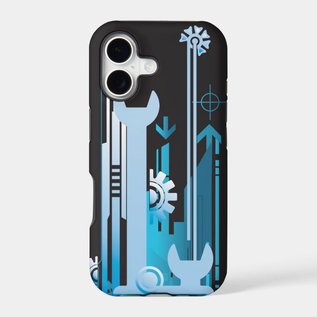 Technical halftone background 3 iphone case (Back)