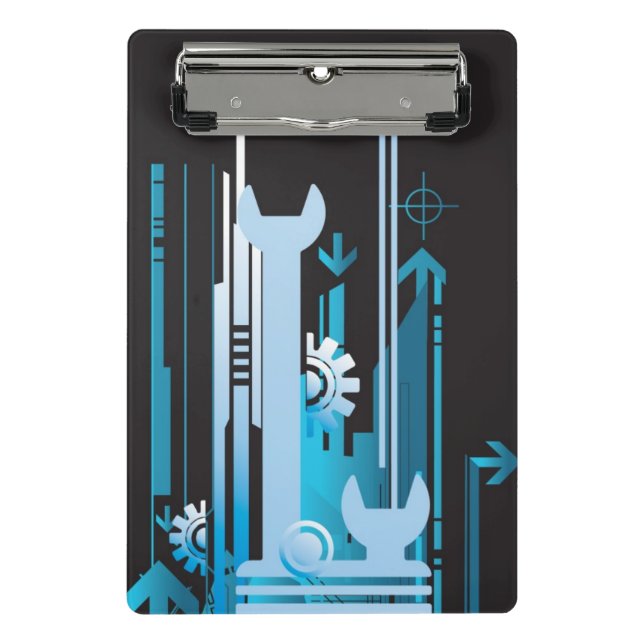 Technical halftone background 3 mini clipboard (Front)