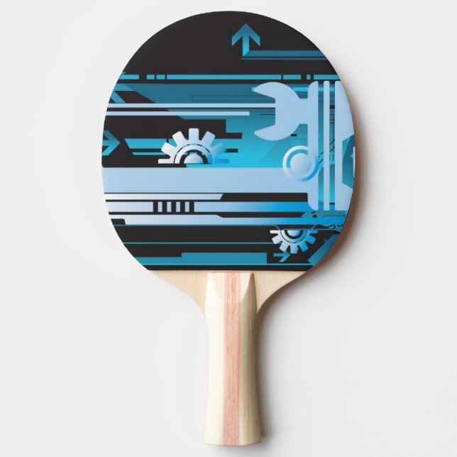 Technical halftone background 3 ping pong paddle (Front)