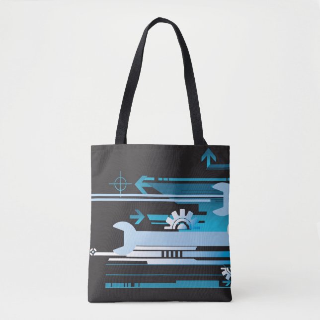 Technical halftone background 3 tote bag (Front)