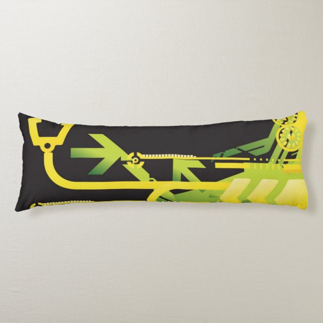 Technical halftone background 4 body pillow (Front)