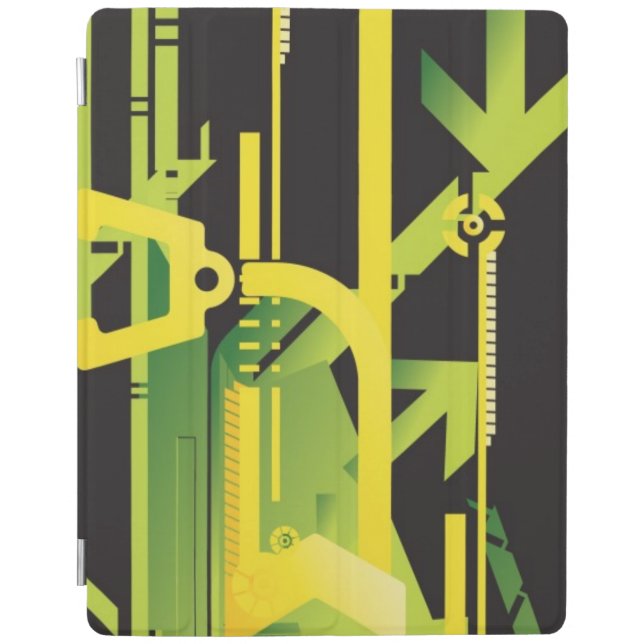 Technical halftone background 4 iPad smart cover (Front)