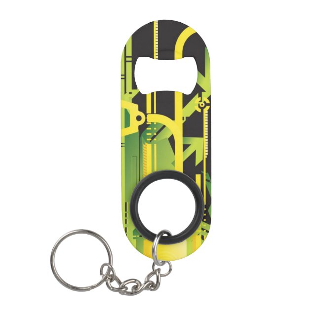 Technical halftone background 4 keychain bottle opener (Front)