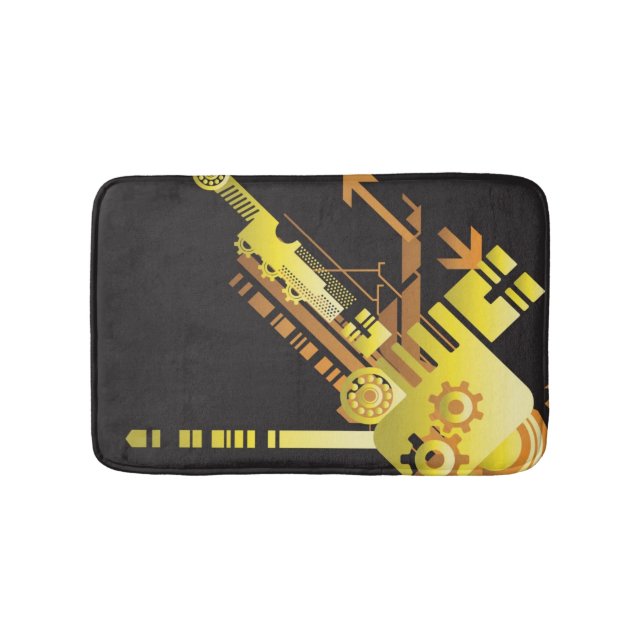 Technical halftone background 5 bathroom mat (Front)