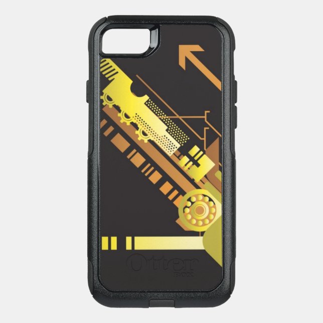 Technical halftone background 5 otterbox iPhone case (Back)