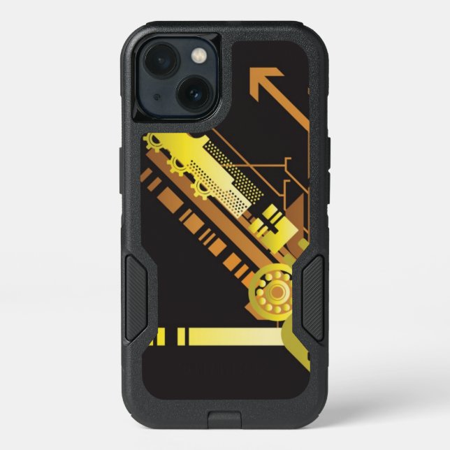 Technical halftone background 5 otterbox iPhone case (Back)
