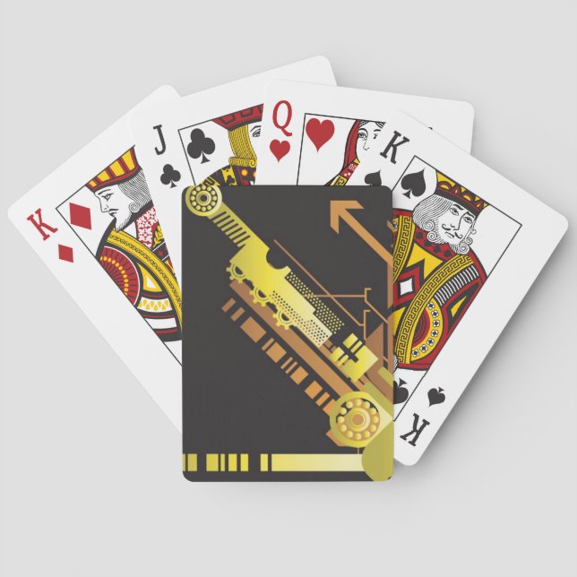 Technical halftone background 5 poker cards (Back)