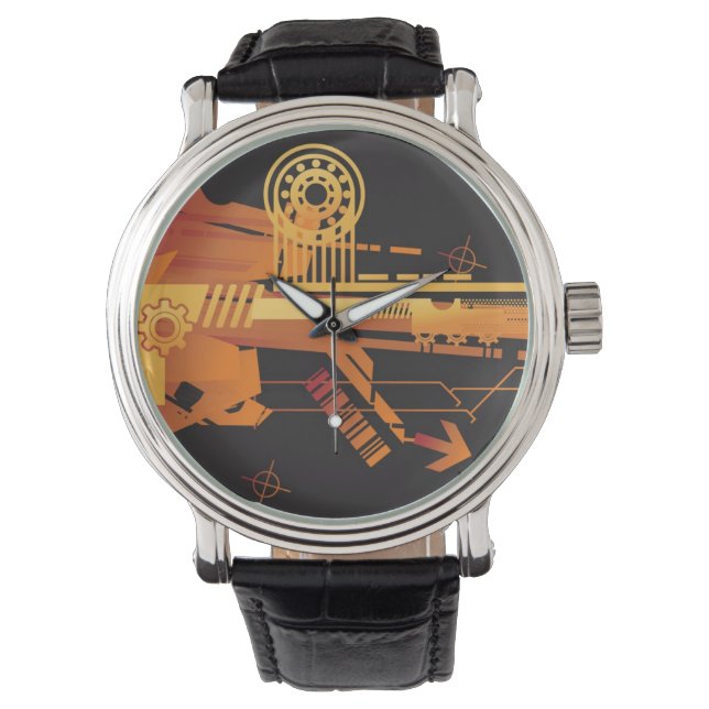 Technical halftone background 6 watch (Front)