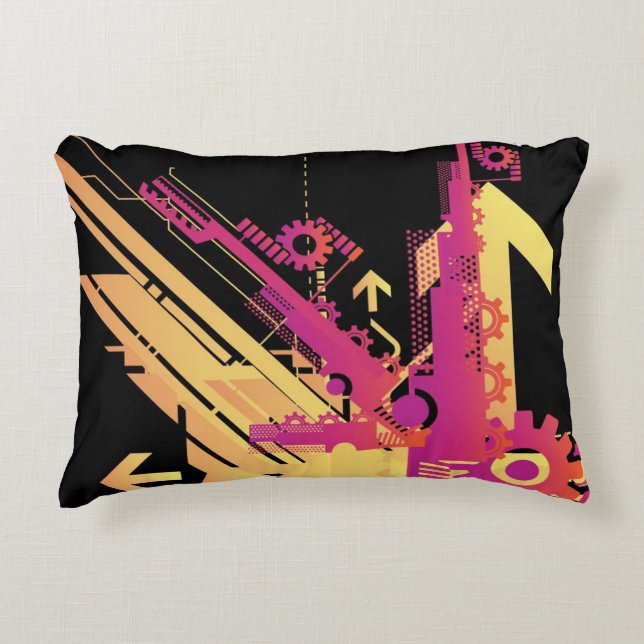 Technical halftone background 7 accent pillow (Front)