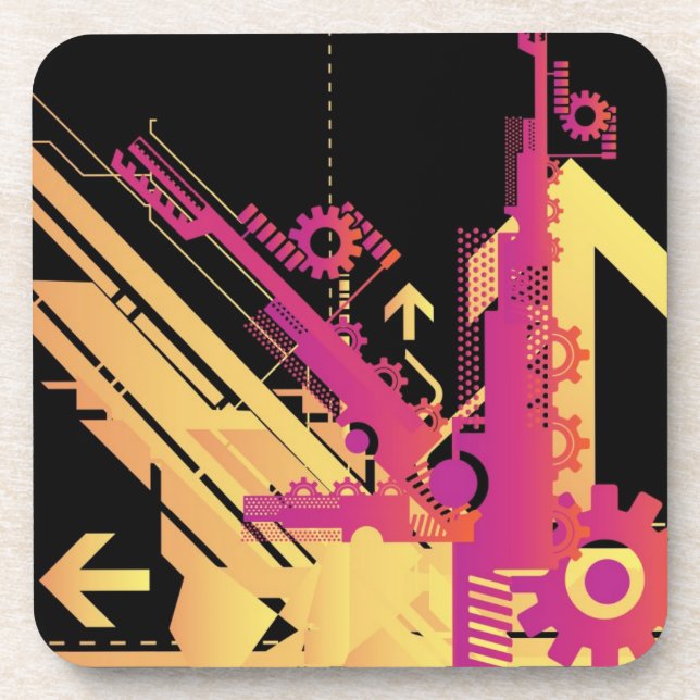 Technical halftone background 7 coaster (Front)