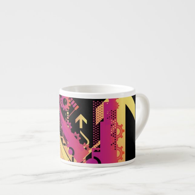 Technical halftone background 7 espresso cup (Front Right)