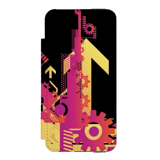 Technical halftone background 7 incipio iPhone wallet case (Folio Front)