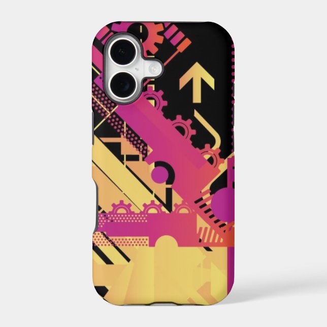 Technical halftone background 7 iphone case (Back)
