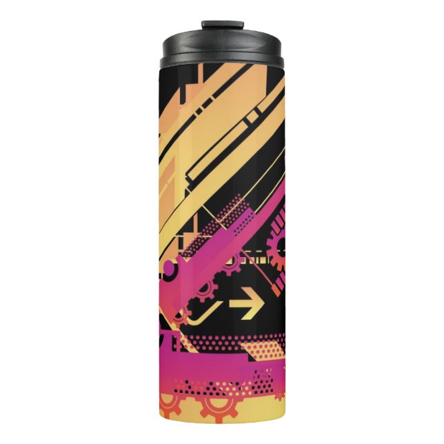Technical halftone background 7 thermal tumbler (Front)