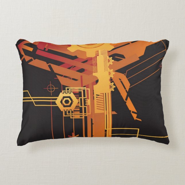 Technical halftone background decorative pillow (Front)