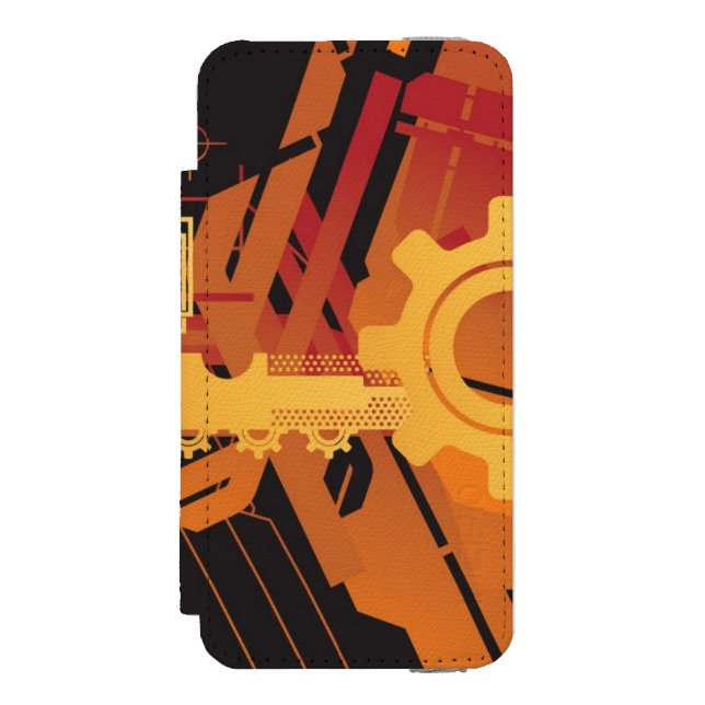 Technical halftone background incipio iPhone wallet case (Folio Front)