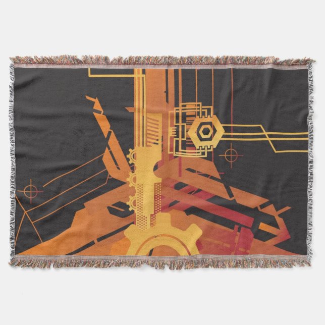 Technical halftone background throw blanket (Front)