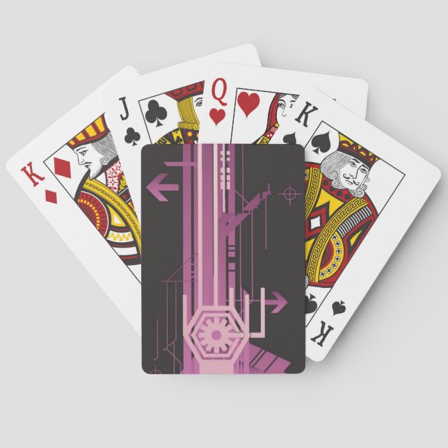 Technical halftone pattern poker cards (Back)