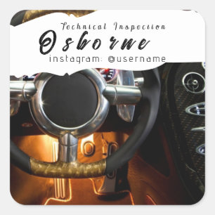 Technical Inspection Car Rent Repair Square Sticker