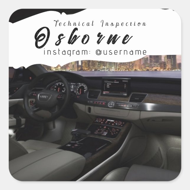 Technical Inspection Car Rent Repair  Square Sticker (Front)