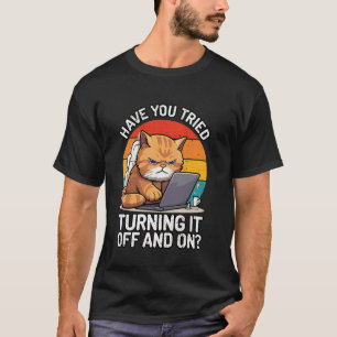 Technical IT Support Humor Cat Guys Tech Engineer T-Shirt